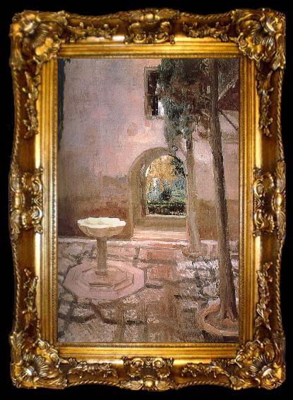 framed  Joaquin Sorolla Courtyard, ta009-2